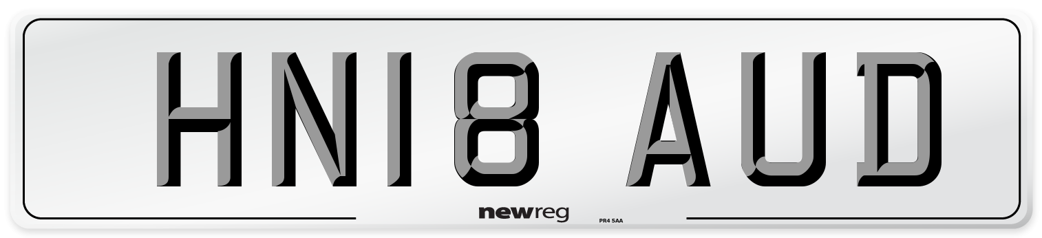 HN18 AUD Number Plate from New Reg